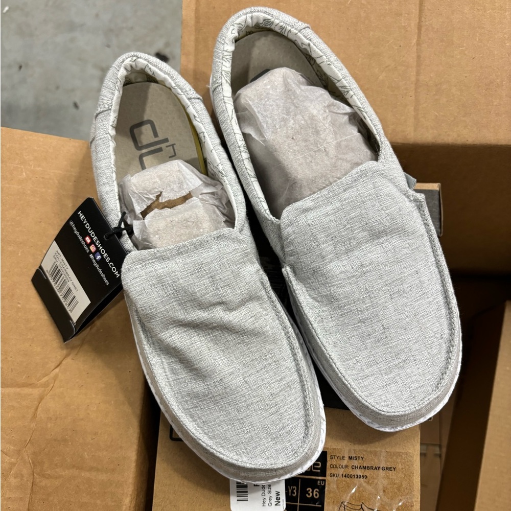Hey Dude Misty Chambray Grey - Size 5 only- NWT